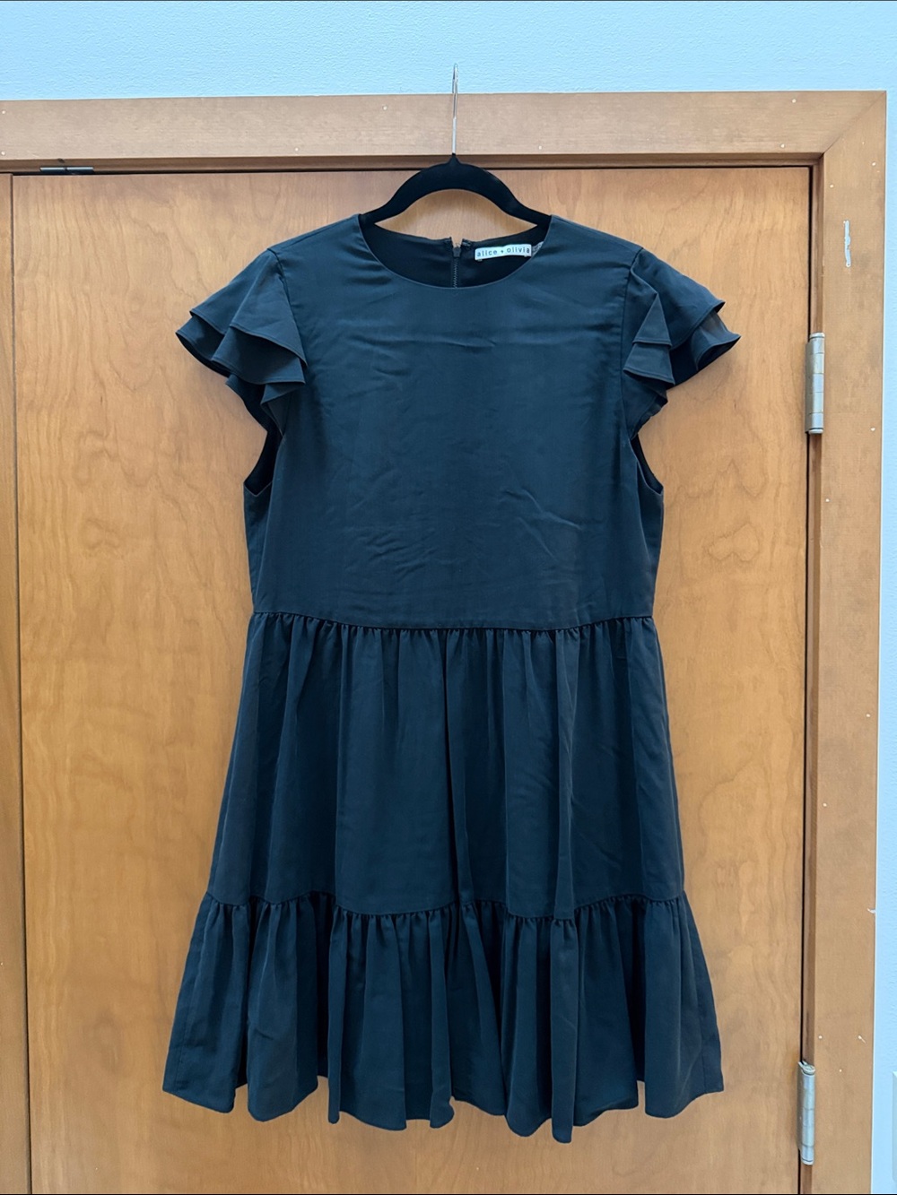 Alice + Olivia Black Ruffled Baby Doll Dress